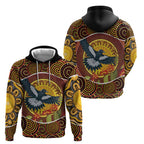Aboriginal Magpies Dots Art Zip Hoodie Native Australian Animals