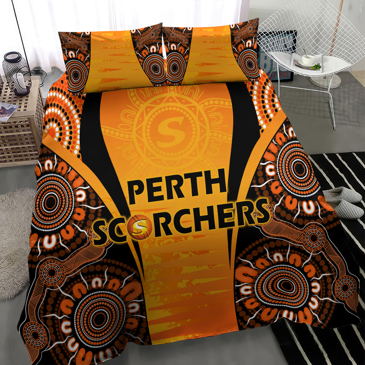 made-tough-scorchers-custom-bedding-set-champions-bbl13-aboriginal-version