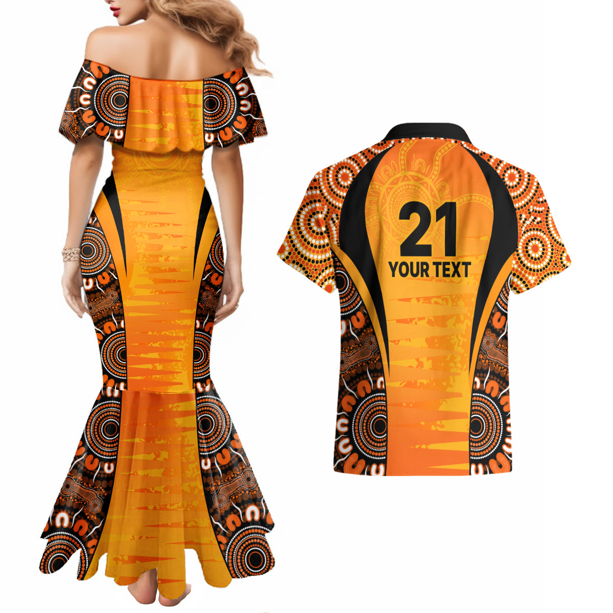 made-tough-scorchers-custom-couples-matching-mermaid-dress-and-hawaiian-shirt-champions-bbl13-aboriginal-version