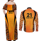 made-tough-scorchers-custom-couples-matching-off-shoulder-maxi-dress-and-long-sleeve-button-shirt-champions-bbl13-aboriginal-version