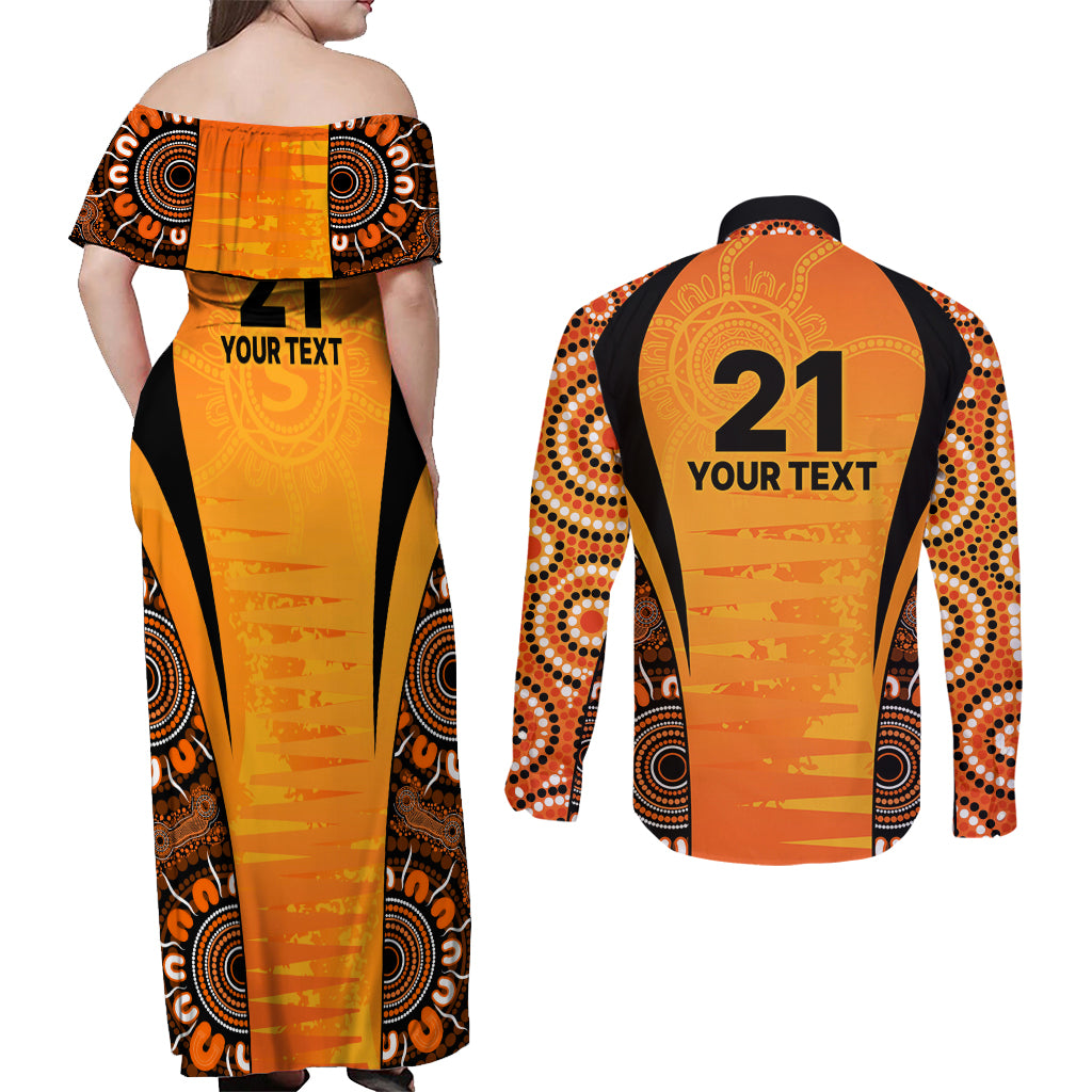 made-tough-scorchers-custom-couples-matching-off-shoulder-maxi-dress-and-long-sleeve-button-shirt-champions-bbl13-aboriginal-version
