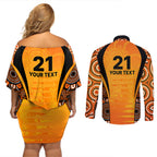 made-tough-scorchers-custom-couples-matching-off-shoulder-short-dress-and-long-sleeve-button-shirt-champions-bbl13-aboriginal-version