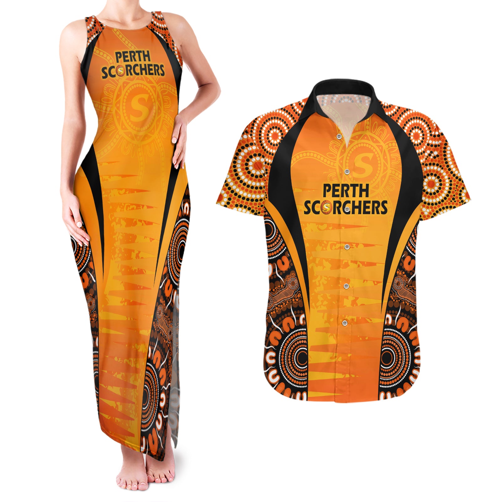 made-tough-scorchers-custom-couples-matching-tank-maxi-dress-and-hawaiian-shirt-champions-bbl13-aboriginal-version