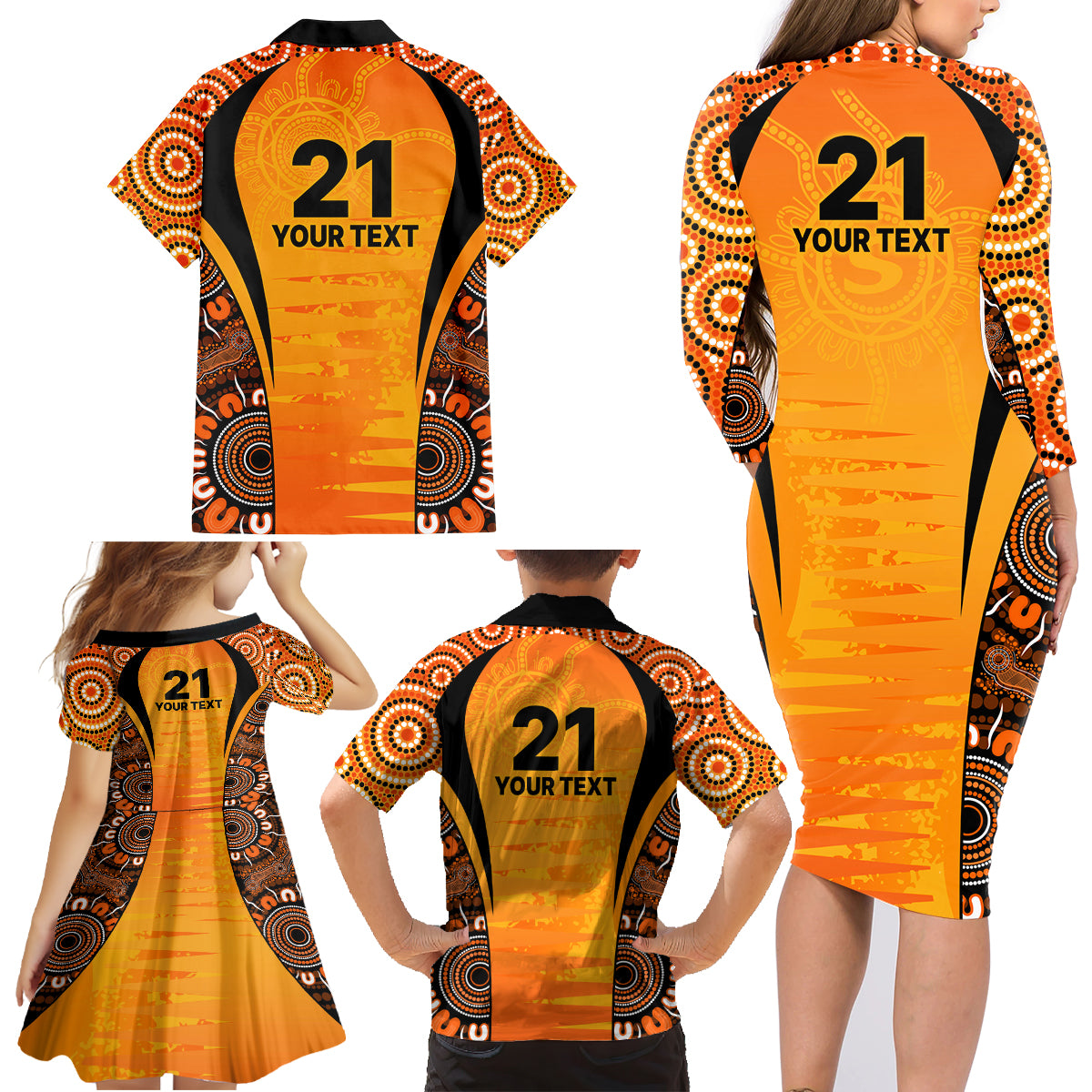 made-tough-scorchers-custom-family-matching-long-sleeve-bodycon-dress-and-hawaiian-shirt-champions-bbl13-aboriginal-version