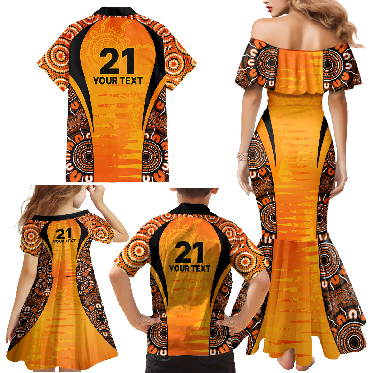 made-tough-scorchers-custom-family-matching-mermaid-dress-and-hawaiian-shirt-champions-bbl13-aboriginal-version