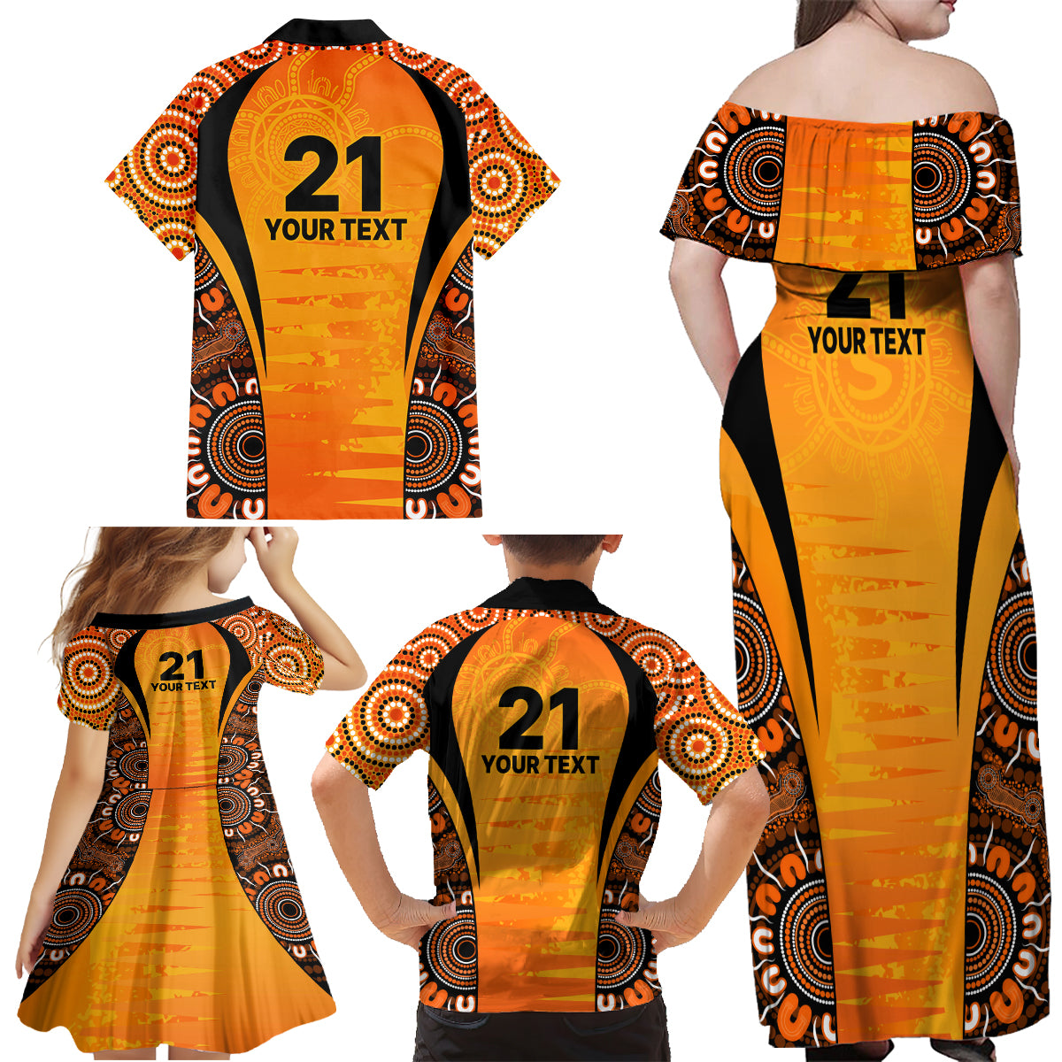 made-tough-scorchers-custom-family-matching-off-shoulder-maxi-dress-and-hawaiian-shirt-champions-bbl13-aboriginal-version