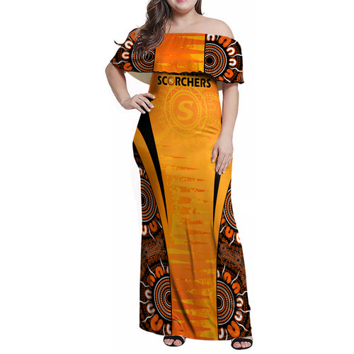 made-tough-scorchers-custom-family-matching-off-shoulder-maxi-dress-and-hawaiian-shirt-champions-bbl13-aboriginal-version