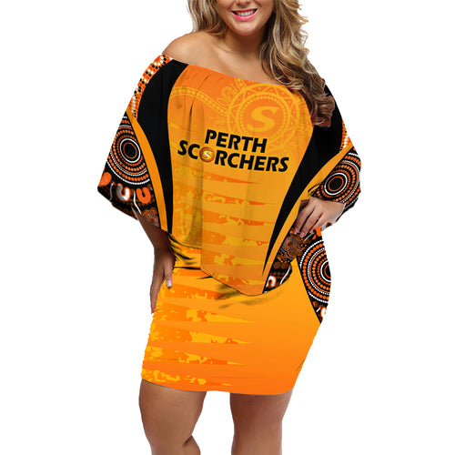 made-tough-scorchers-custom-family-matching-off-shoulder-short-dress-and-hawaiian-shirt-champions-bbl13-aboriginal-version
