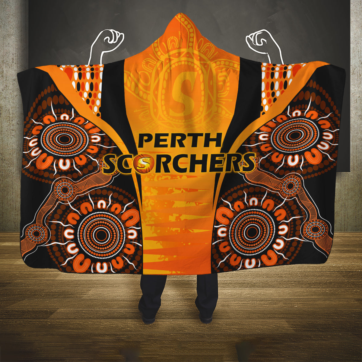 made-tough-scorchers-custom-hooded-blanket-champions-bbl13-aboriginal-version