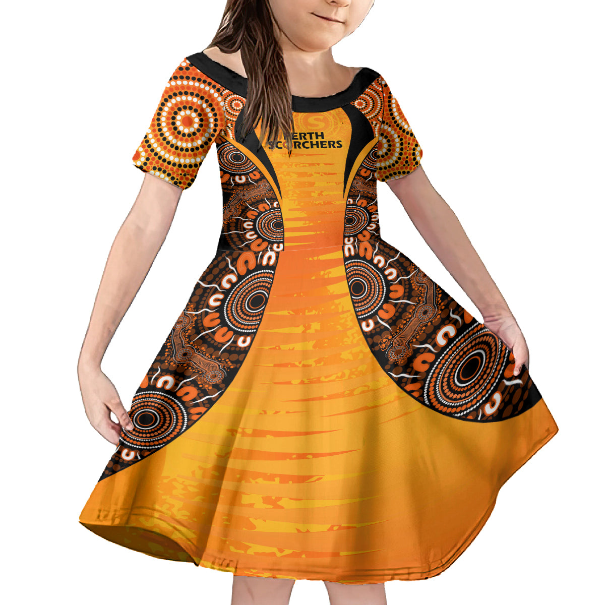 made-tough-scorchers-custom-kid-short-sleeve-dress-champions-bbl13-aboriginal-version