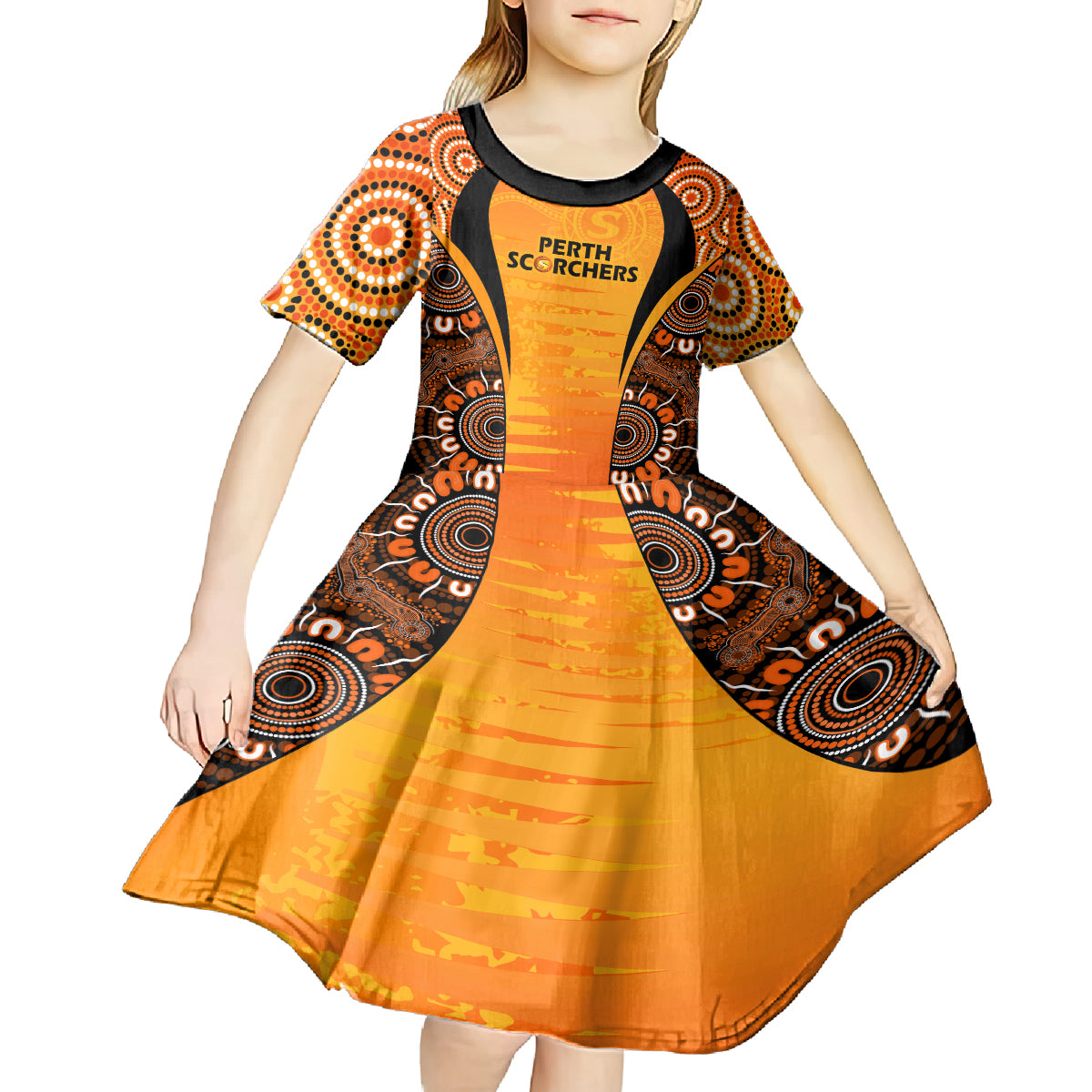 made-tough-scorchers-custom-kid-short-sleeve-dress-champions-bbl13-aboriginal-version
