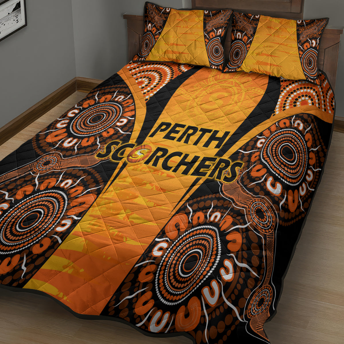 made-tough-scorchers-custom-quilt-bed-set-champions-bbl13-aboriginal-version