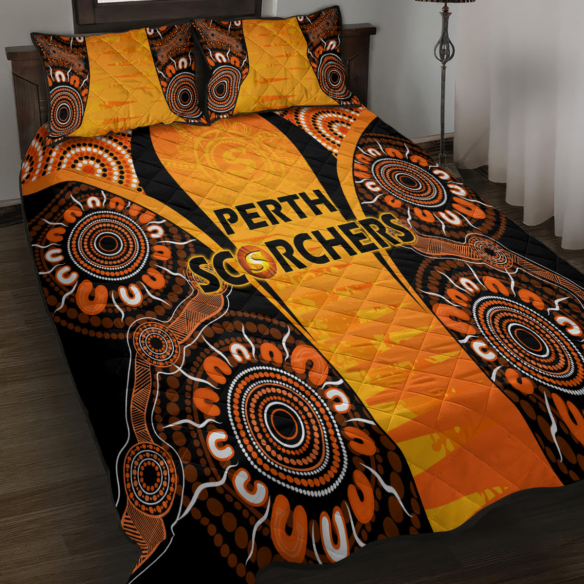 made-tough-scorchers-custom-quilt-bed-set-champions-bbl13-aboriginal-version