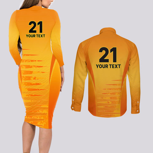 fire-up-scorchers-custom-couples-matching-long-sleeve-bodycon-dress-and-long-sleeve-button-shirt-the-sixth-time-champions