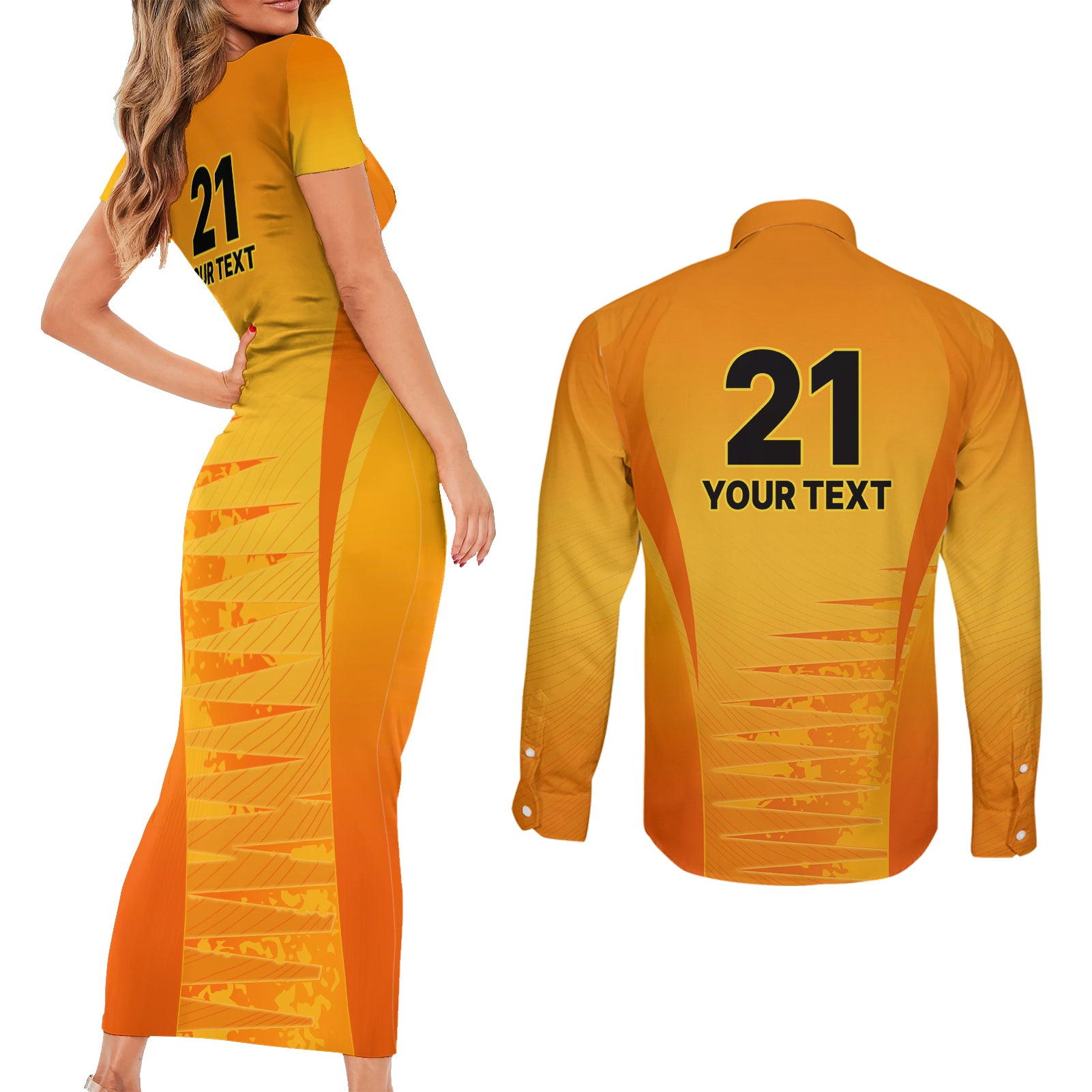 fire-up-scorchers-custom-couples-matching-short-sleeve-bodycon-dress-and-long-sleeve-button-shirt-the-sixth-time-champions