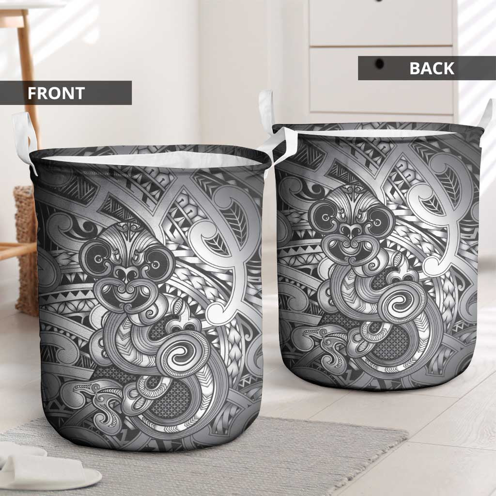 Aotearoa Maori Hei Tiki Laundry Basket Kiwikiwi Kowhaiwhai Puhoro Motif