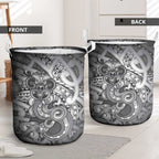 Aotearoa Maori Hei Tiki Laundry Basket Kiwikiwi Kowhaiwhai Puhoro Motif