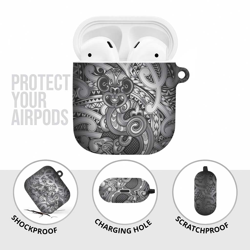 Aotearoa Maori Hei Tiki AirPods Case Kiwikiwi Kowhaiwhai Puhoro Motif