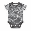 Aotearoa Maori Hei Tiki Baby Onesie Kiwikiwi Kowhaiwhai Puhoro Motif