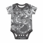 Aotearoa Maori Hei Tiki Baby Onesie Kiwikiwi Kowhaiwhai Puhoro Motif
