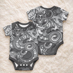 Aotearoa Maori Hei Tiki Baby Onesie Kiwikiwi Kowhaiwhai Puhoro Motif