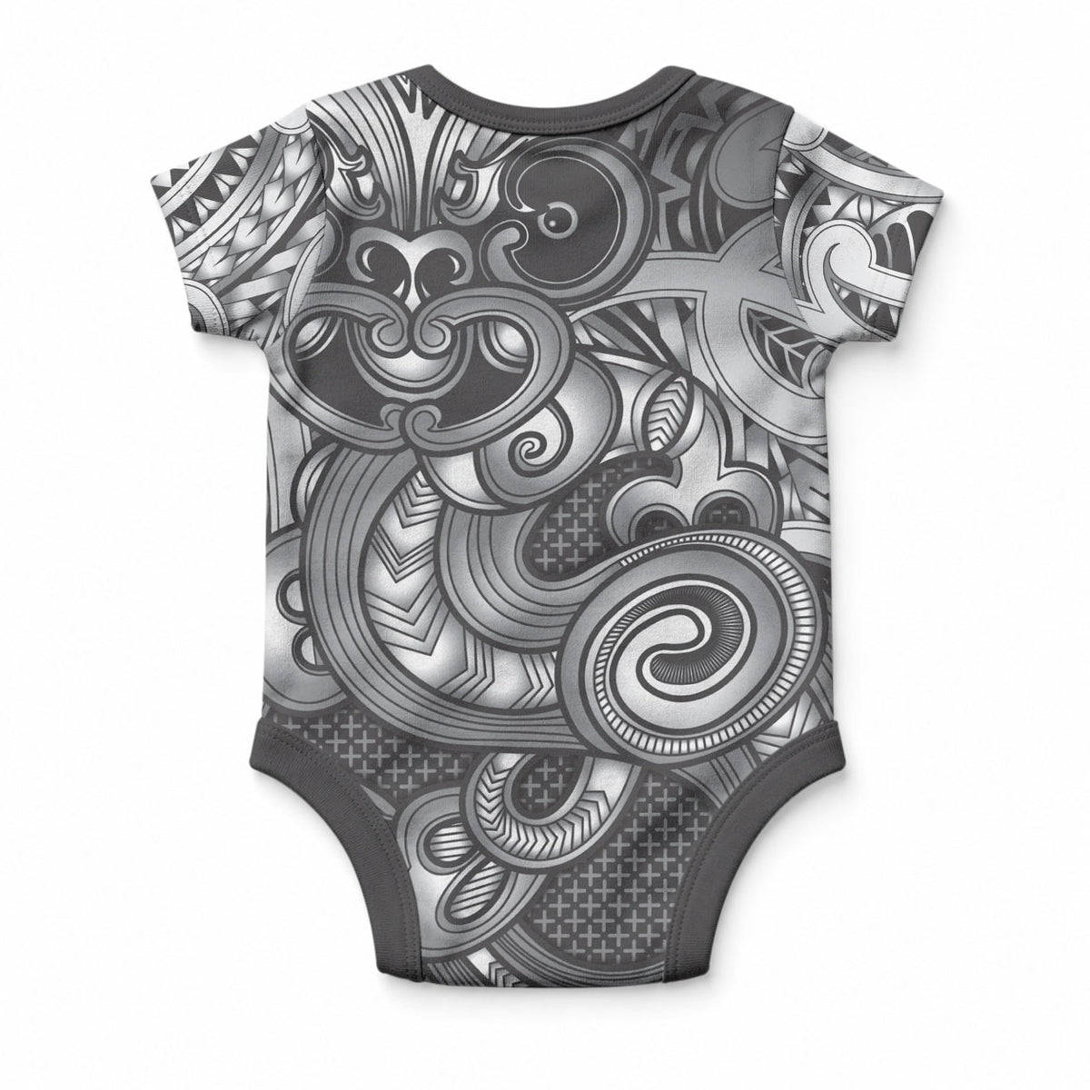 Aotearoa Maori Hei Tiki Baby Onesie Kiwikiwi Kowhaiwhai Puhoro Motif