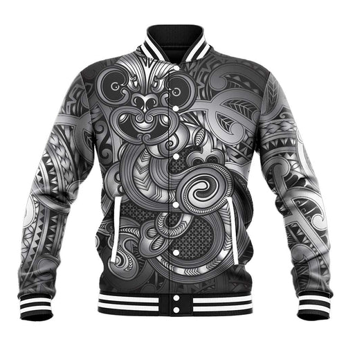 Aotearoa Maori Hei Tiki Baseball Jacket Kiwikiwi Kowhaiwhai Puhoro Motif