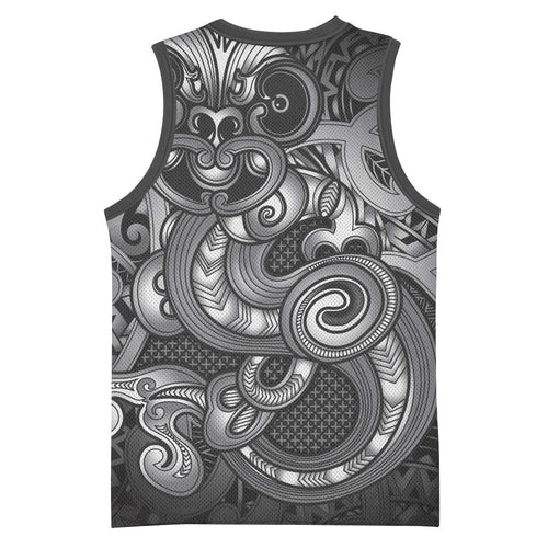 Aotearoa Maori Hei Tiki Basketball Jersey Kiwikiwi Kowhaiwhai Puhoro Motif
