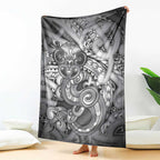 Aotearoa Maori Hei Tiki Blanket Kiwikiwi Kowhaiwhai Puhoro Motif