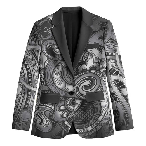 Aotearoa Maori Hei Tiki Blazer Kiwikiwi Kowhaiwhai Puhoro Motif