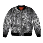 Aotearoa Maori Hei Tiki Bomber Jacket Kiwikiwi Kowhaiwhai Puhoro Motif