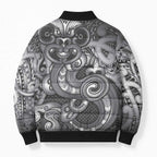 Aotearoa Maori Hei Tiki Bomber Puffer Jacket Kiwikiwi Kowhaiwhai Puhoro Motif