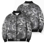 Aotearoa Maori Hei Tiki Bomber Puffer Jacket Kiwikiwi Kowhaiwhai Puhoro Motif