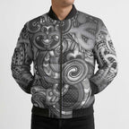 Aotearoa Maori Hei Tiki Bomber Puffer Jacket Kiwikiwi Kowhaiwhai Puhoro Motif