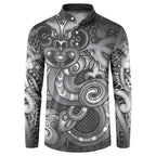 Aotearoa Maori Hei Tiki Button Sweatshirt Kiwikiwi Kowhaiwhai Puhoro Motif