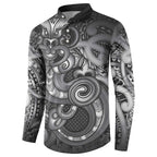 Aotearoa Maori Hei Tiki Button Sweatshirt Kiwikiwi Kowhaiwhai Puhoro Motif