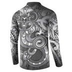 Aotearoa Maori Hei Tiki Button Sweatshirt Kiwikiwi Kowhaiwhai Puhoro Motif