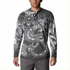 Aotearoa Maori Hei Tiki Button Sweatshirt Kiwikiwi Kowhaiwhai Puhoro Motif