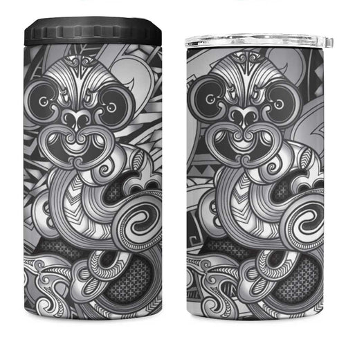 Aotearoa Maori Hei Tiki 4 in 1 Can Cooler Tumbler Kiwikiwi Kowhaiwhai Puhoro Motif