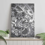 Aotearoa Maori Hei Tiki Canvas Wall Art Kiwikiwi Kowhaiwhai Puhoro Motif