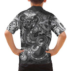 Aotearoa Maori Hei Tiki Family Matching Long Sleeve Bodycon Dress and Hawaiian Shirt Kiwikiwi Kowhaiwhai Puhoro Motif