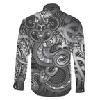Aotearoa Maori Hei Tiki Family Matching Off Shoulder Maxi Dress and Hawaiian Shirt Kiwikiwi Kowhaiwhai Puhoro Motif