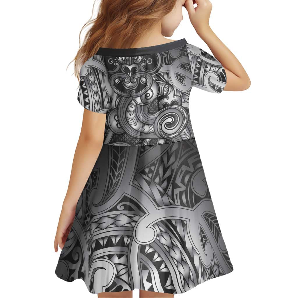 Aotearoa Maori Hei Tiki Family Matching Off Shoulder Short Dress and Hawaiian Shirt Kiwikiwi Kowhaiwhai Puhoro Motif