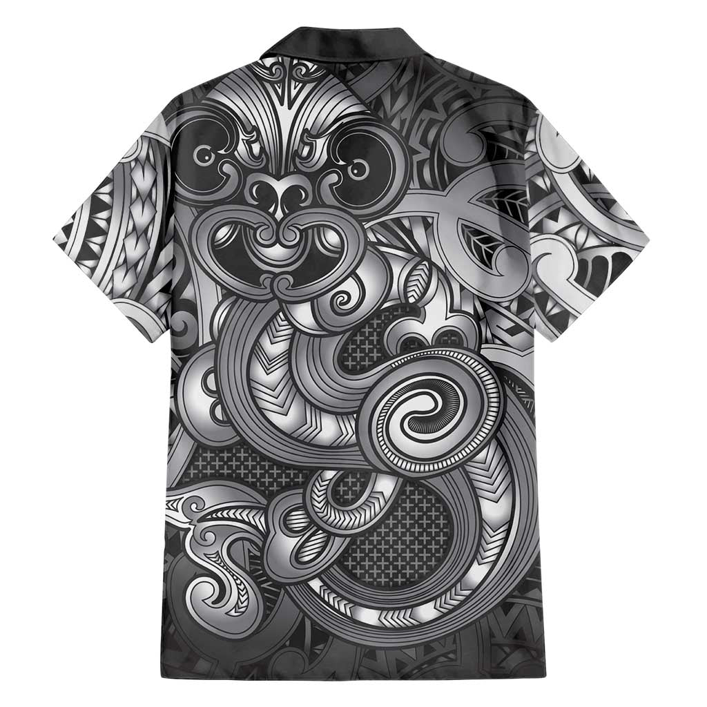 Aotearoa Maori Hei Tiki Family Matching Off Shoulder Short Dress and Hawaiian Shirt Kiwikiwi Kowhaiwhai Puhoro Motif
