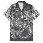 Aotearoa Maori Hei Tiki Family Matching Short Sleeve Bodycon Dress and Hawaiian Shirt Kiwikiwi Kowhaiwhai Puhoro Motif