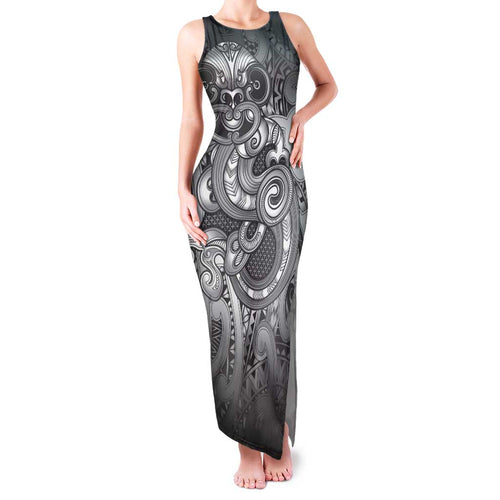 Aotearoa Maori Hei Tiki Family Matching Tank Maxi Dress and Hawaiian Shirt Kiwikiwi Kowhaiwhai Puhoro Motif