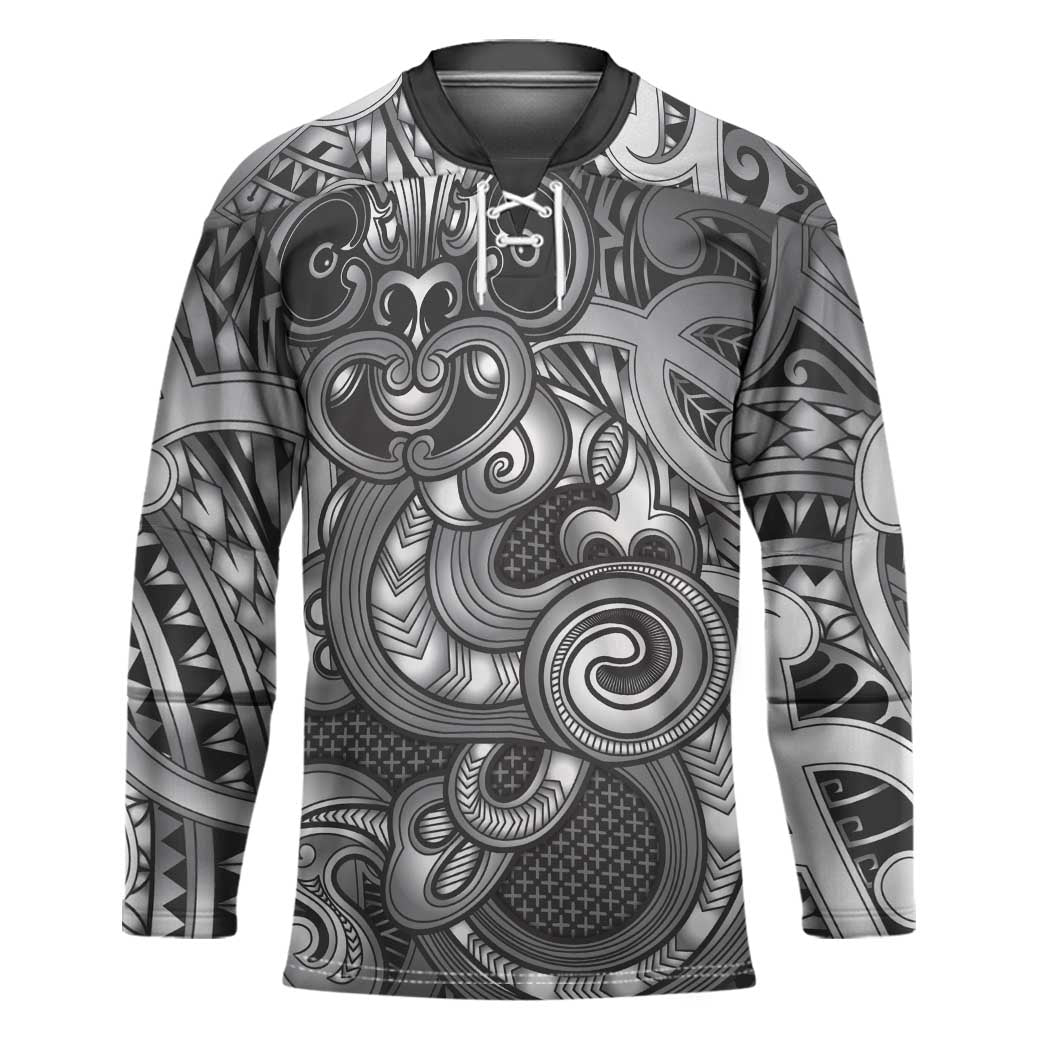 Aotearoa Maori Hei Tiki Hockey Jersey Kiwikiwi Kowhaiwhai Puhoro Motif