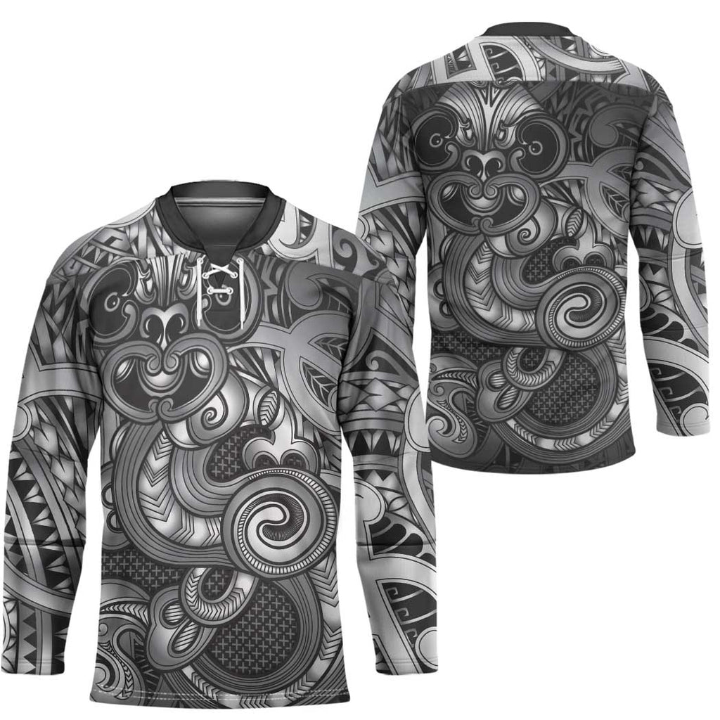 Aotearoa Maori Hei Tiki Hockey Jersey Kiwikiwi Kowhaiwhai Puhoro Motif