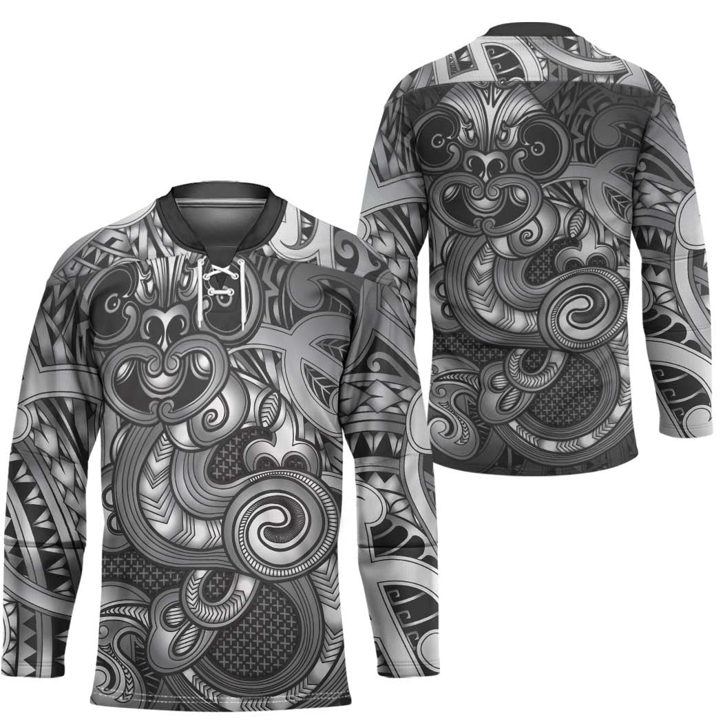 Aotearoa Maori Hei Tiki Hockey Jersey Kiwikiwi Kowhaiwhai Puhoro Motif