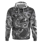 Aotearoa Maori Hei Tiki Hoodie Kiwikiwi Kowhaiwhai Puhoro Motif